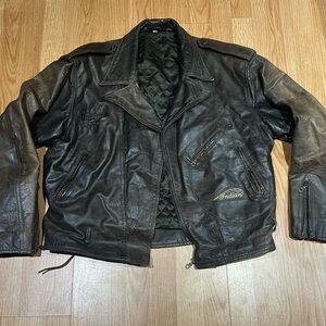 Men's Indian Motorcycle Dark Brown Leather Jacket
